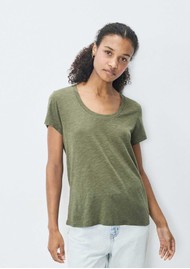 American Vintage Jacksonville U Neck Short Sleeve Tee -Khaki Vintage
