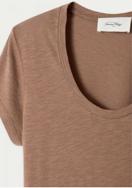 American Vintage cksonville U Neck Short Sleeve Tee -Chocolate