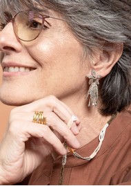 MISHKY Tulipanese Beaded Earrings - Pewter