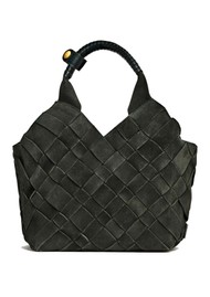 CALA JADE Misu Suede Woven Shoulder Bag - Green Gables