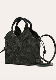 CALA JADE Misu Suede Woven Shoulder Bag - Green Gables