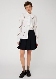 STELLA NOVA Embroidered Bow Cotton Shirt - White