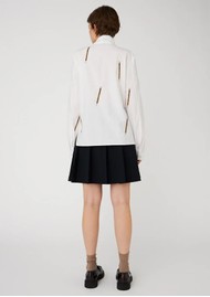 STELLA NOVA Embroidered Bow Cotton Shirt - White