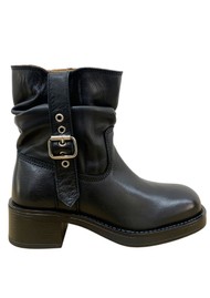 PAVEMENT Nibba Leather Biker Boots - Black