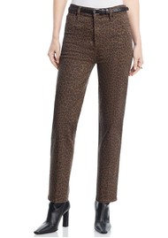 Frame Denim Le Sleek Straight High Rise Jean - Leopard