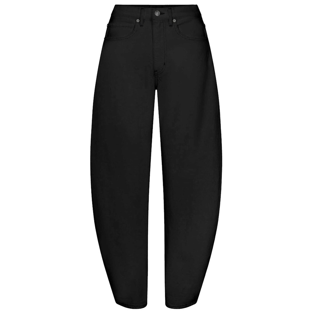 Frame Denim The Bubble High Rise Barrel Leg Jeans - Black