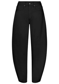 Frame Denim The Bubble High Rise Barrel Leg Jeans - Black