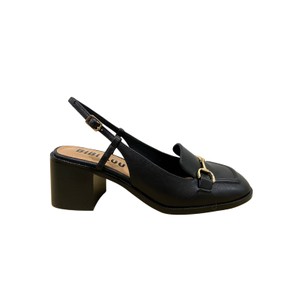 Pump Kid Leather Heeled Shoe - Black