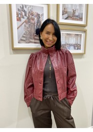 BERENICE 21Gab Faux Leather Jacket - Burgundy