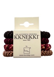 KKNEKKI Hair Tie Bundle 4 Pack - Burgundy Mix