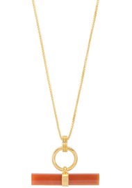 RACHEL JACKSON Vitality Carnelian T-Bar necklace - Gold