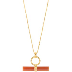 Vitality Carnelian T-Bar necklace - Gold