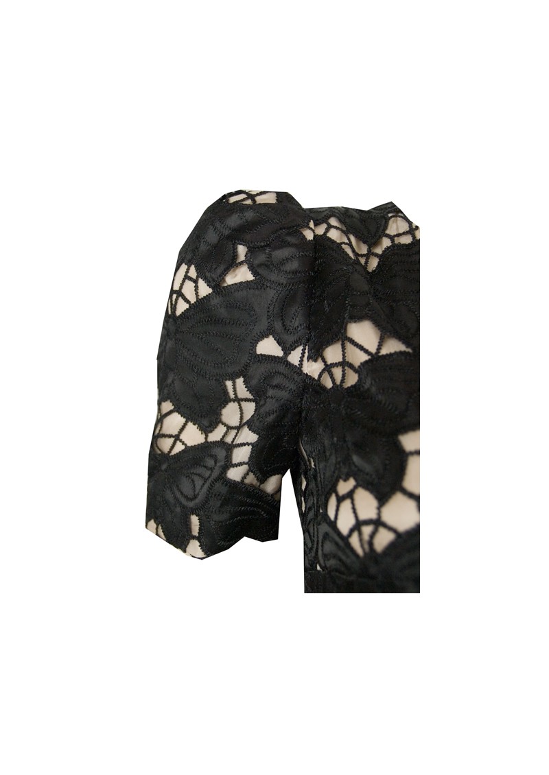 Project D Moneypenny Butterfly Dress Black and Cream