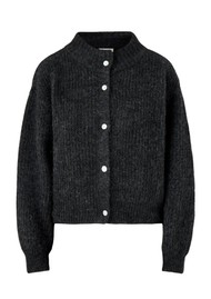 American Vintage East High Collar Cardigan - Charcoal Melange