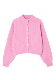 American Vintage East High Collar Cardigan - Rose Bubblegum
