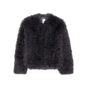 Charlotte Faux Fur Jacket - Smoke Grey