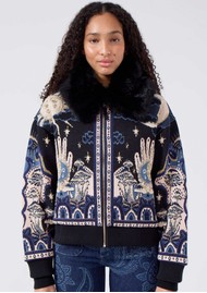 HAYLEY MENZIES Jet Jacquard Bomber - Stars Black