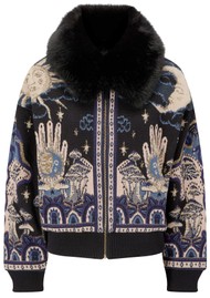 HAYLEY MENZIES Jet Jacquard Bomber - Stars Black
