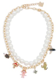 ESSENTIEL ANTWERP Imany Pearl Charm Necklace - Combo1/Gold