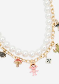 ESSENTIEL ANTWERP Imany Pearl Charm Necklace - Combo1/Gold