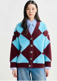ESSENTIEL ANTWERP Iwho Harlequin Cardigan - Margot Mauve