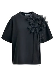 ESSENTIEL ANTWERP Ibiscus Embellished T-Shirt - Black