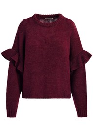 ESSENTIEL ANTWERP Ijune Ruffle Wool Mix Jumper - Margot- Mauve