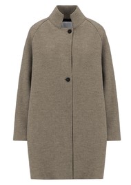 HARRIS WHARF Raglan Cape Boiled Wool Coat - Natural Casha