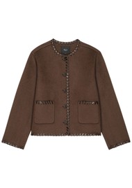 Rails Melanie Contrast Stitch Jacket - Dark Brown