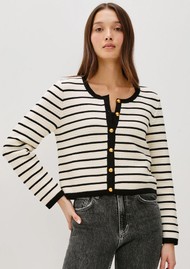 Rails Catania Striped Cardigan - Ivory Black