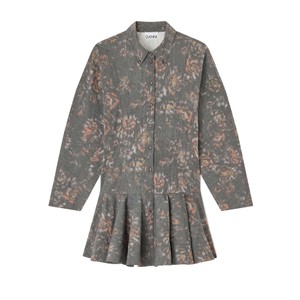 Stretch Buttoned Mini Dress - Phantom