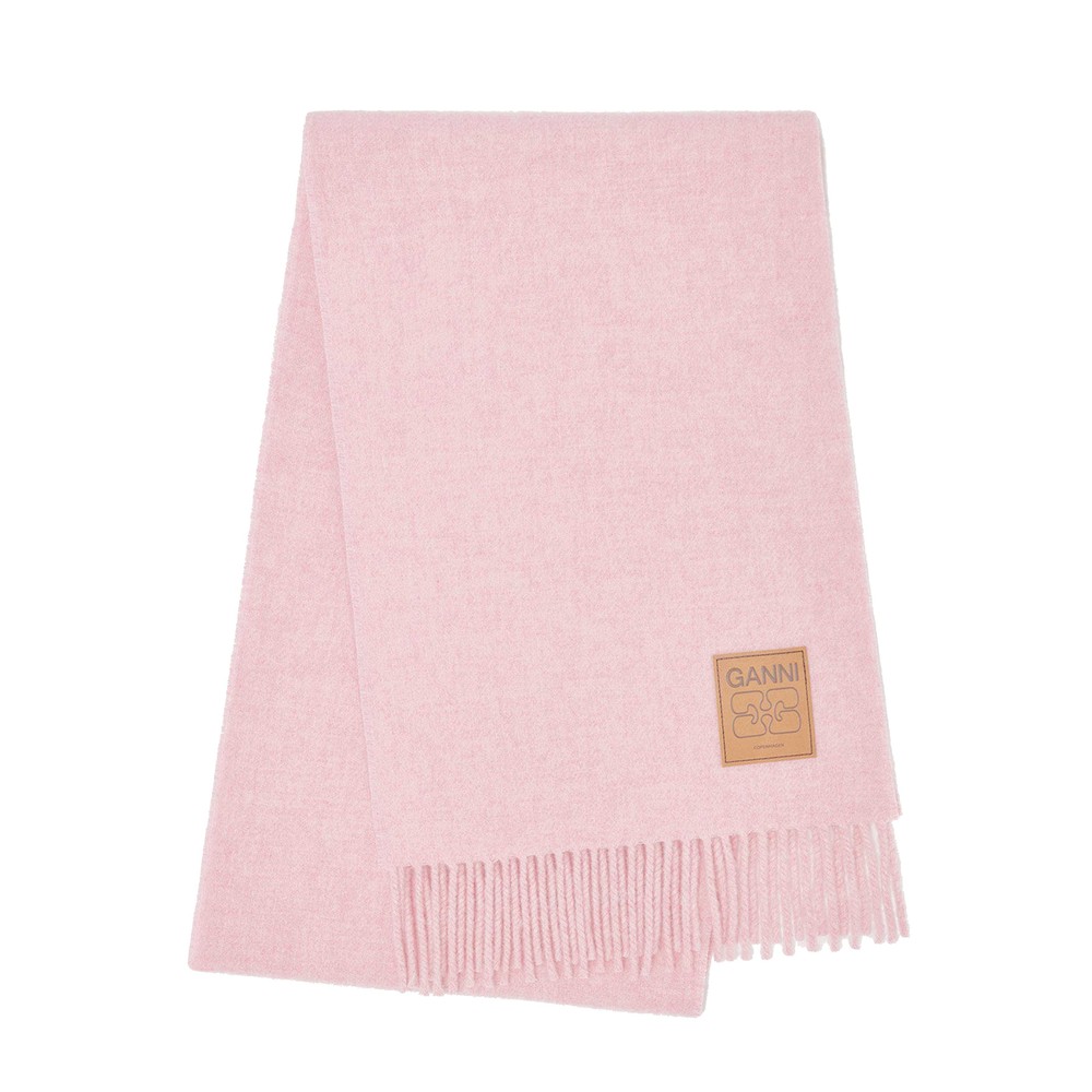 Ganni Women's Mauve Double Face Wool Solid Scarf - Morn