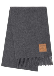 GANNI Double Face Wool Solid Scarf - Paloma Melange