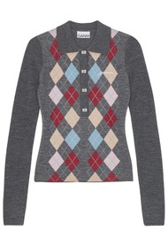 GANNI Merino Jacquard Polo - Paloma