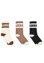 VARLEY Spencer 3 Pack Socks - Egret/Chanterelle/Black