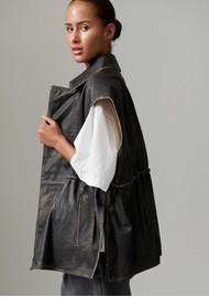 Day Birger et Mikkelsen Cristin Leather Sleeveless Jacket - Black