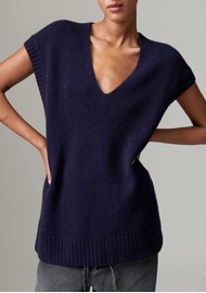 Day Birger et Mikkelsen Flynn Wool Vest - Dark Sapphire