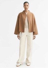 SOFT GOAT Short Wool/Cashmere Blend Jacket - Camel