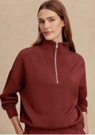 VARLEY Hawley Half Zip Sweatshirt - New Maroon