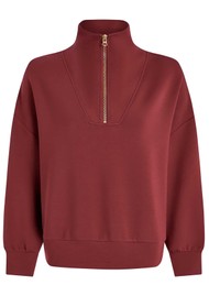 VARLEY Hawley Half Zip Sweatshirt - New Maroon