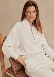 VARLEY Davidson Zip Sweatshirt - Ivory Marl