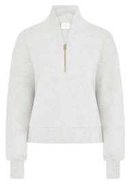 VARLEY Davidson Zip Sweatshirt - Ivory Marl