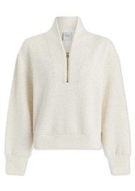 VARLEY Davidson Zip Sweatshirt - Ivory Fleck