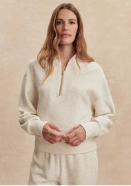 VARLEY Davidson Zip Sweatshirt - Ivory Fleck
