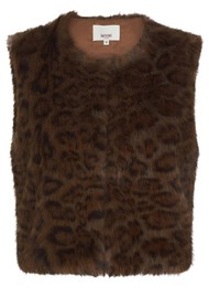 NOOKI Edelweiss Faux Fur Gilet - Chocolate Leopard