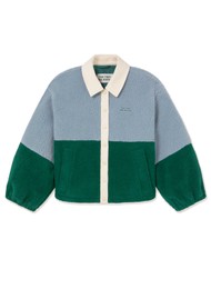 THE TINY BIG SISTER Colour Block Sherpa Jacket - Blue/Green