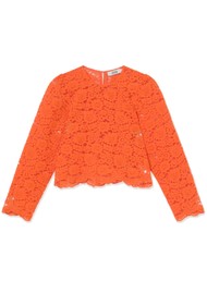 THE TINY BIG SISTER Lace Blouse - Red