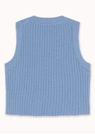 THE TINY BIG SISTER Tie Detail Vest - Denim Blue