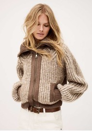Ba&sh Rabel Heavyweight Knit Cardigan - Marron