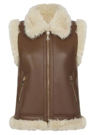NOOKI Devina Biker Gilet - Tan
